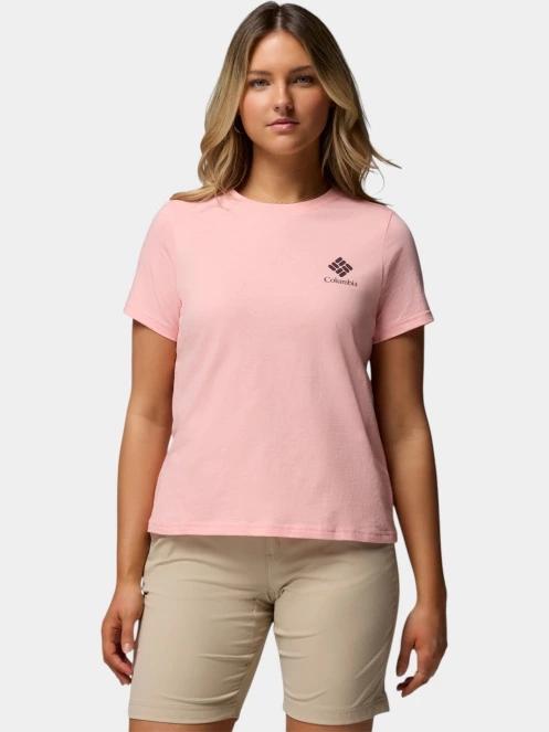 Columbia Rolling Bend Graphic Short Sleeve Shirt női rövid ujjú póló rózsaszín színben 2