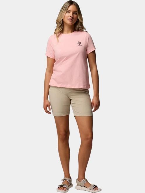 Columbia Rolling Bend Graphic Short Sleeve Shirt női rövid ujjú póló rózsaszín színben 5