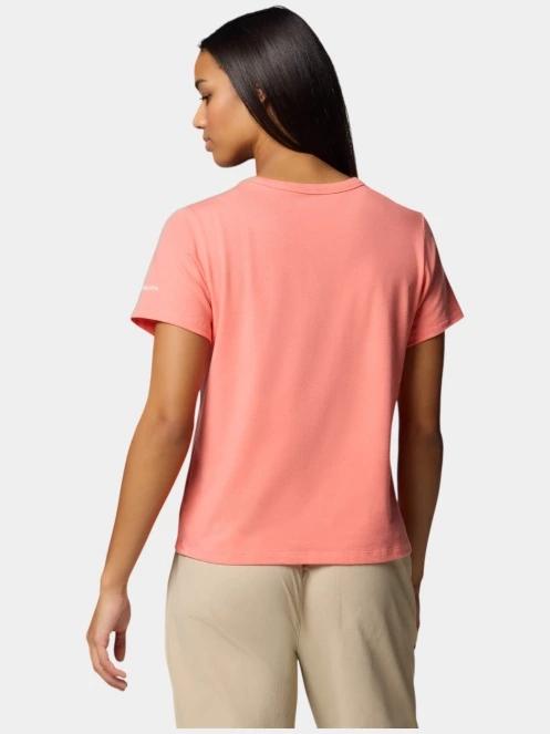 Columbia Sun Trek Graphic Short Sleeve III női rövid ujjú sport póló piros színben 4