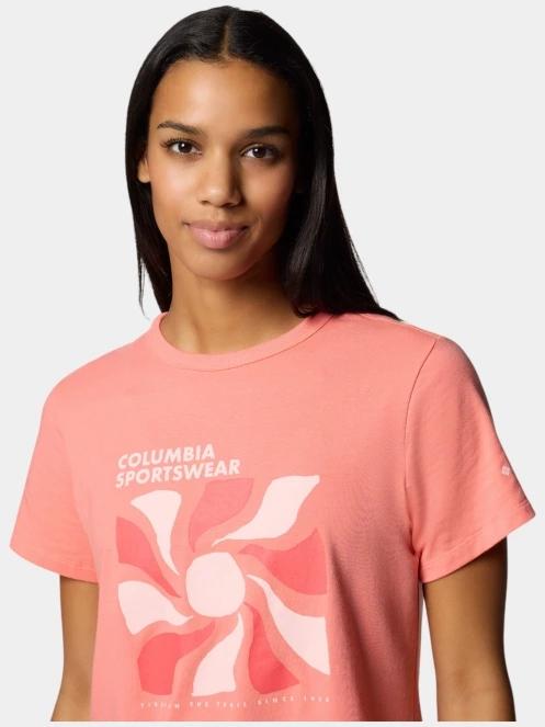 Columbia Sun Trek Graphic Short Sleeve III női rövid ujjú sport póló piros színben 6