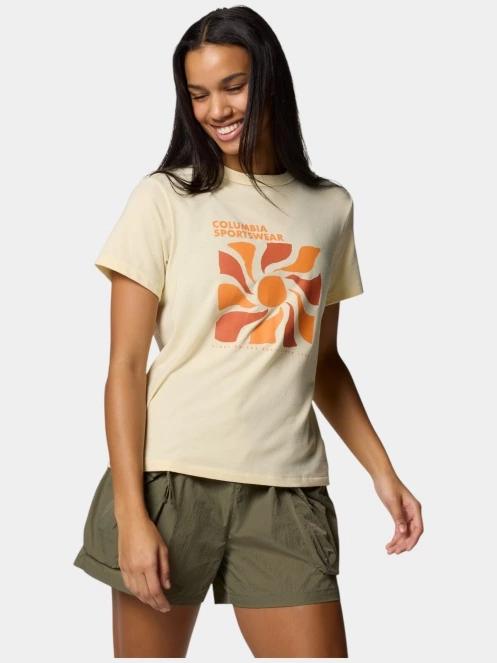 Columbia Sun Trek Graphic Short Sleeve III női rövid ujjú sport póló sárga színben 4