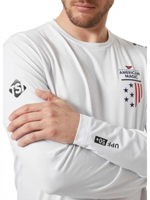 Helly Hansen Am Upf Tech Ls férfi hosszú ujjú sport póló fehér színben 4