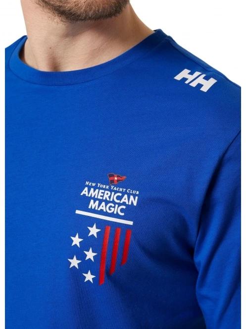 Helly Hansen Am Cotton T-Shirt férfi rövid ujjú póló kék színben 4