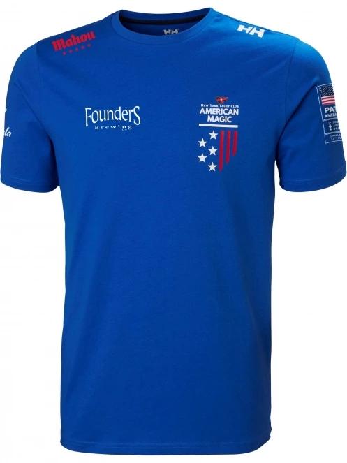 Helly Hansen Am Cotton T-Shirt férfi rövid ujjú póló kék színben 6
