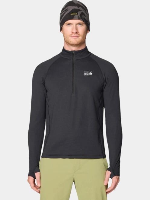Mountain Hardwear Crater Lake Heavyweight Half Zip férfi polár pulóver fekete színben 2
