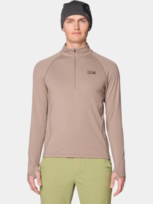 Mountain Hardwear Crater Lake Heavyweight Half Zip férfi polár pulóver homok színben 2