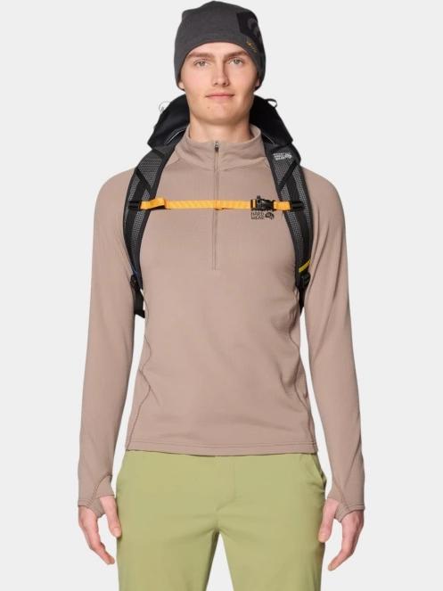 Mountain Hardwear Crater Lake Heavyweight Half Zip férfi polár pulóver homok színben 5