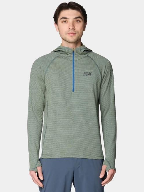 Mountain Hardwear Crater Lake™ Heavyweight Half Zip Hoody férfi kapucnis pulóver zöld színben 2