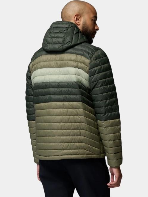 Columbia Powder Pass Hooded Jacket férfi steppelt átmeneti kabát zöld színben 4