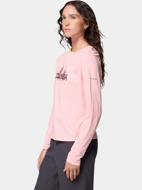Columbia Ruby Springs Graphic Long Sleeve Tee női hosszú ujjú póló rózsaszín színben 3