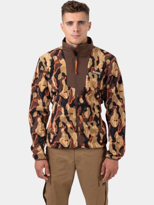 Columbia Sequoia Grove Printed Full Zip férfi polár pulóver barna színben 9