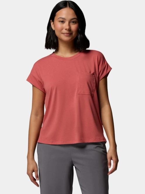 Columbia Daniela Falls Short Sleeve Shirt női rövid ujjú póló piros színben 2