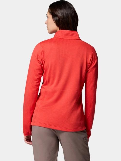 Columbia Essential Hike Grid Fleece Half Zip női polár pulóver piros színben 4