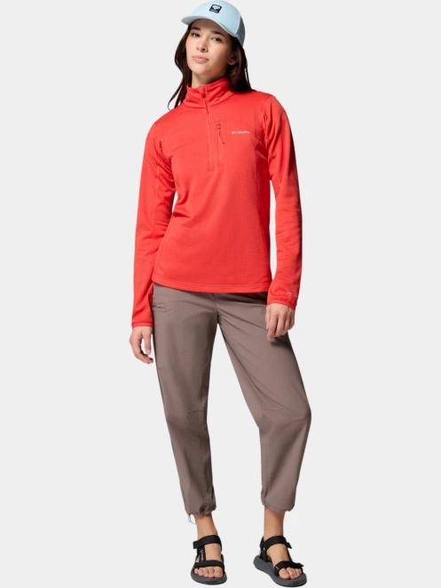 Columbia Essential Hike Grid Fleece Half Zip női polár pulóver piros színben 5
