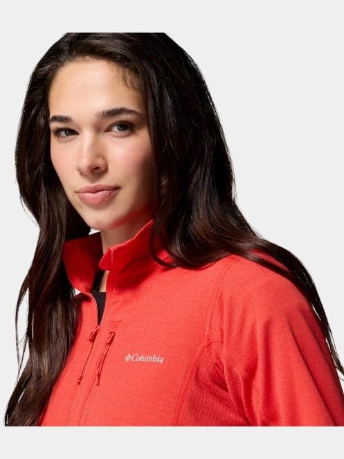 Columbia Essential Hike Grid Fleece Half Zip női polár pulóver piros színben 7
