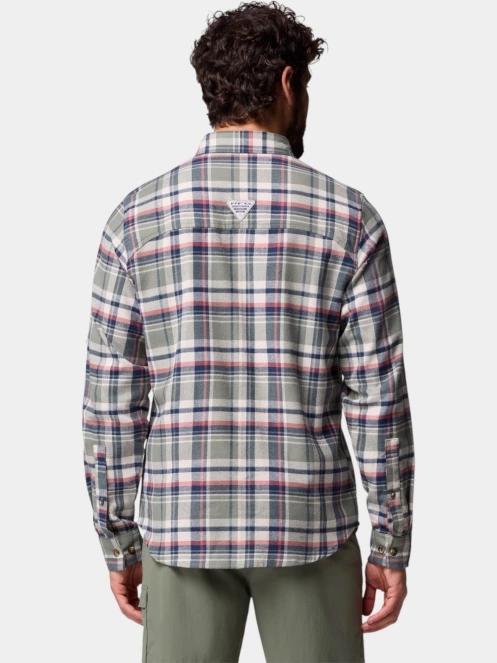 Columbia Wild Cast Flannel Shirt férfi hosszú ujjú túraing zöld színben 4