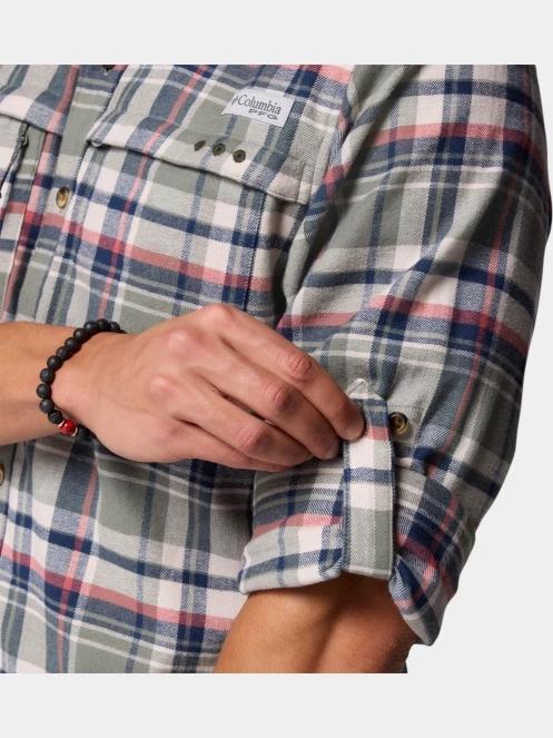 Columbia Wild Cast Flannel Shirt férfi hosszú ujjú túraing zöld színben 6