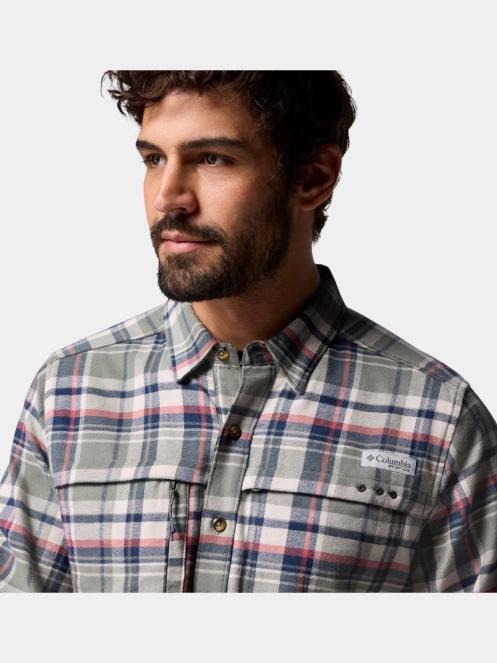 Columbia Wild Cast Flannel Shirt férfi hosszú ujjú túraing zöld színben 7