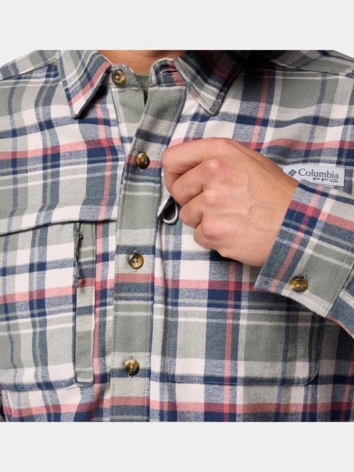Columbia Wild Cast Flannel Shirt férfi hosszú ujjú túraing zöld színben 8