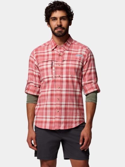 Columbia Wild Cast Flannel Shirt férfi hosszú ujjú túraing piros színben 5