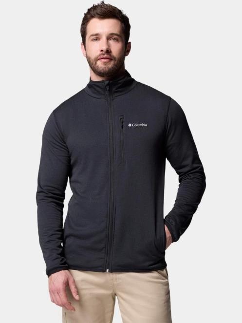Columbia Essential Hike Grid Fleece Full Zip férfi polár pulóver fekete színben 2