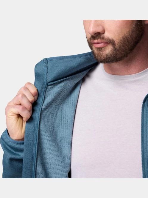 Columbia Essential Hike Grid Fleece Full Zip férfi polár pulóver kék színben 9