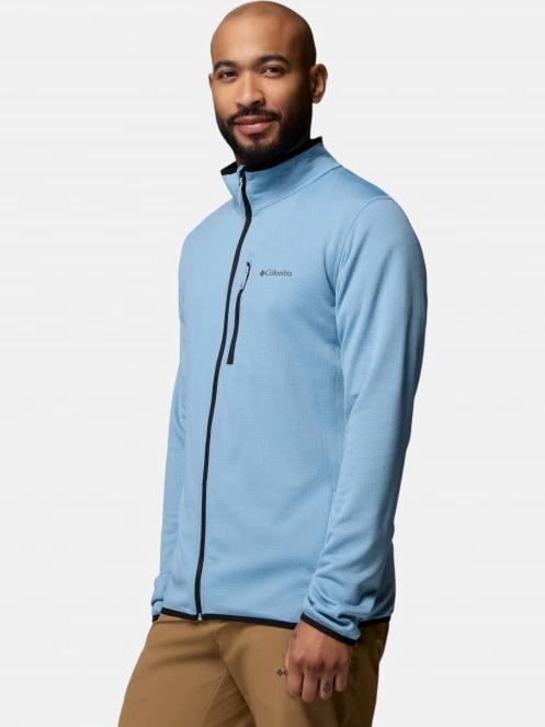 Columbia Essential Hike Grid Fleece Full Zip férfi polár pulóver kék színben 3