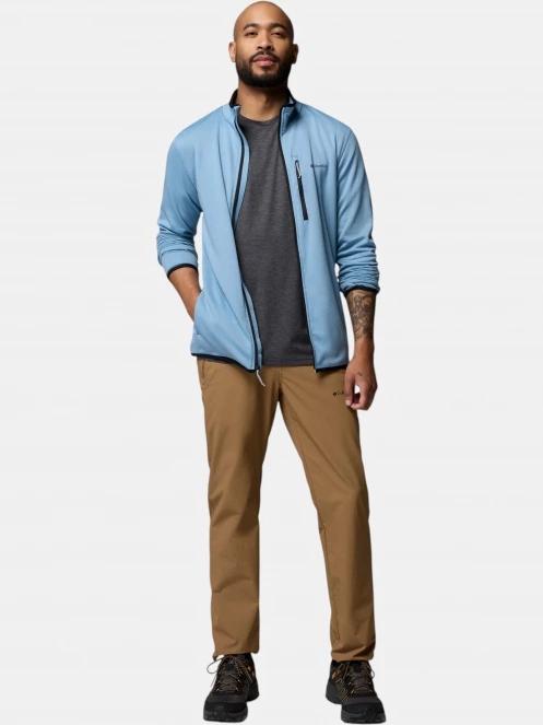 Columbia Essential Hike Grid Fleece Full Zip férfi polár pulóver kék színben 5