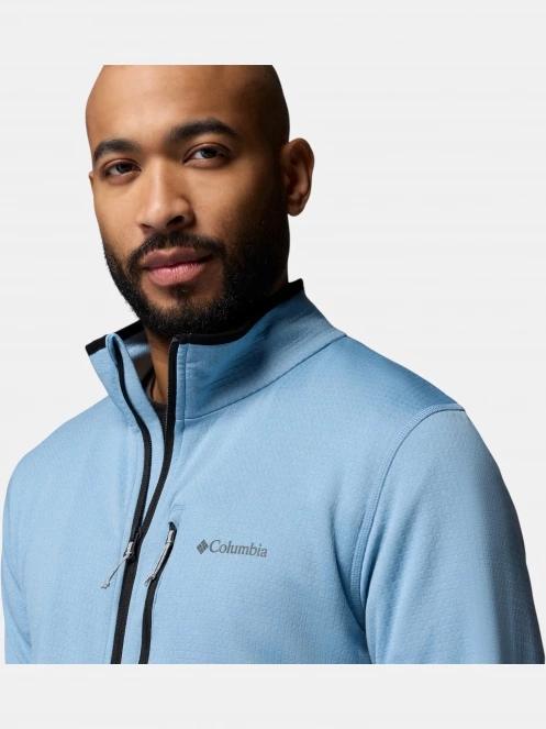 Columbia Essential Hike Grid Fleece Full Zip férfi polár pulóver kék színben 8