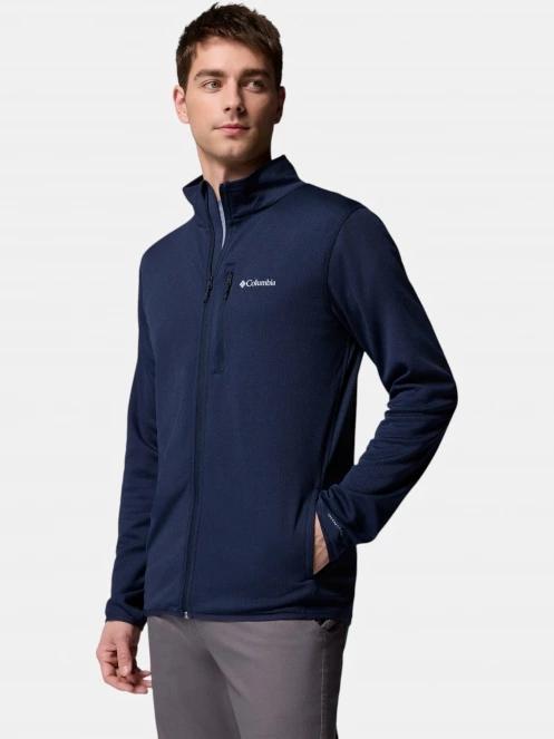 Columbia Essential Hike Grid Fleece Full Zip férfi polár pulóver sötétkék színben 3