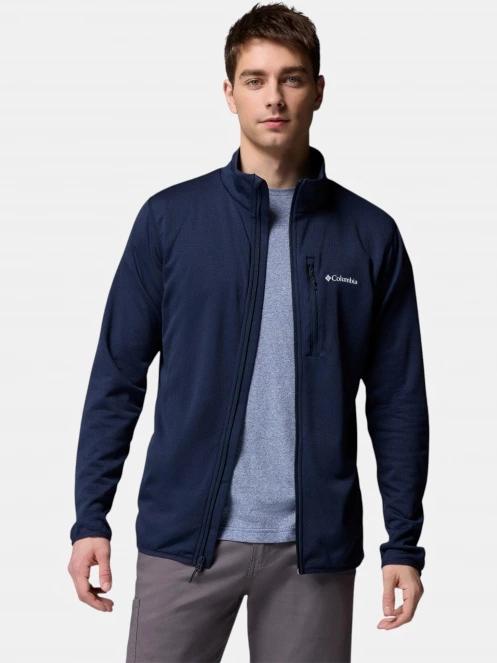 Columbia Essential Hike Grid Fleece Full Zip férfi polár pulóver sötétkék színben 8