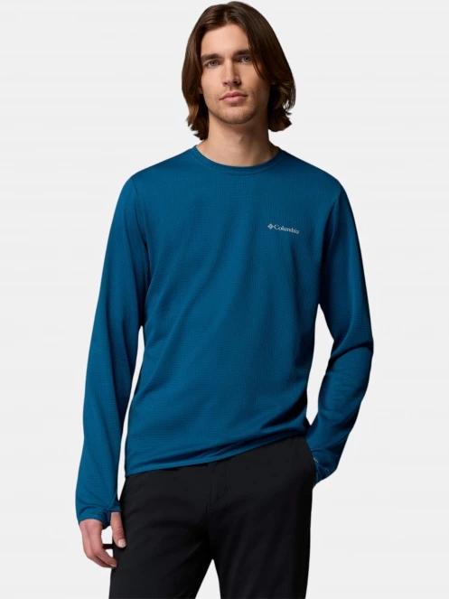 Columbia Tech Trail Utility Warm Long Sleeve Crew férfi hosszú ujjú sport póló kék színben 2