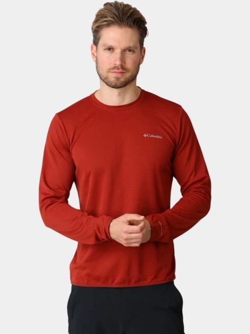 Columbia Tech Trail Utility Warm Long Sleeve Crew férfi hosszú ujjú sport póló piros színben 2