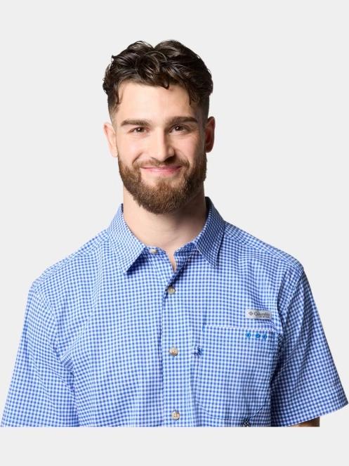 Columbia Harbor Peak Short Sleeve Shirt férfi rövid ujjú ing kék színben 5