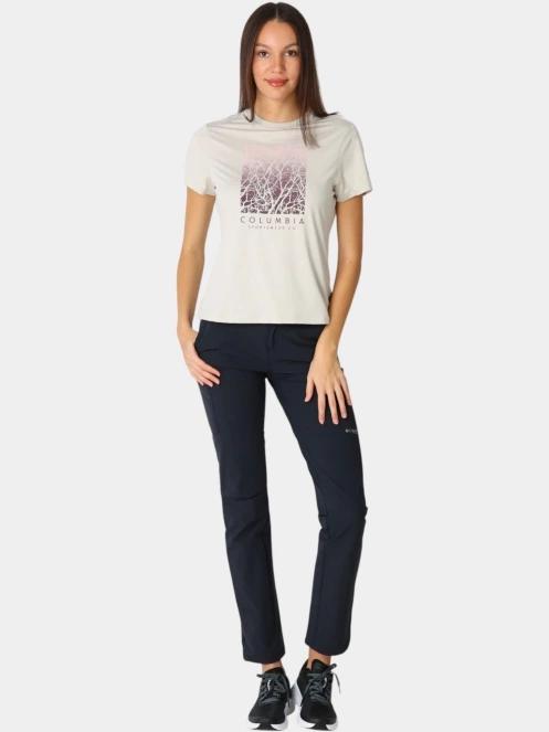 Columbia Parsons Point  Short Sleeve Graphic Tee női rövid ujjú sport póló homok színben 5