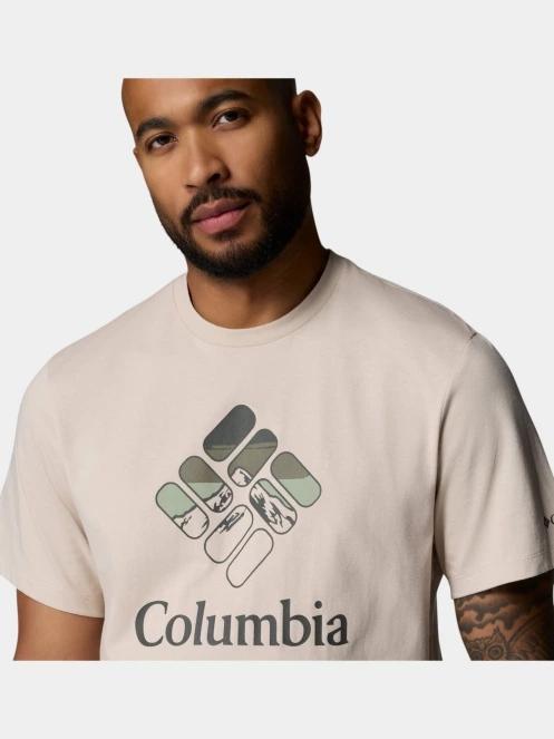 Columbia CSC Seasonal Graphic Tee férfi rövid ujjú póló homok színben 6