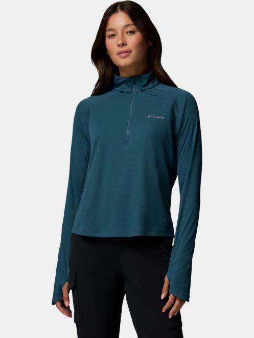 Columbia Stealth Spring Long Sleeve Half Zip Tee női hosszú ujjú sport póló kék színben 2