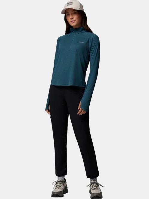 Columbia Stealth Spring Long Sleeve Half Zip Tee női hosszú ujjú sport póló kék színben 5