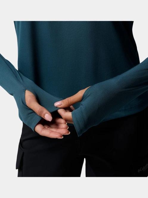 Columbia Stealth Spring Long Sleeve Half Zip Tee női hosszú ujjú sport póló kék színben 6