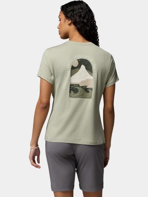 Columbia Parsons Point Back Graphic Tee női rövid ujjú póló oliva színben 4
