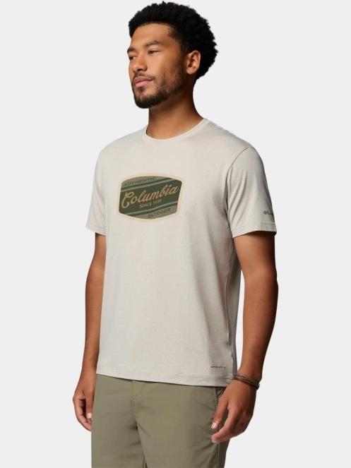 Columbia Parsons Point Short Sleeve Graphic Tee férfi rövid ujjú sport póló homok színben 3