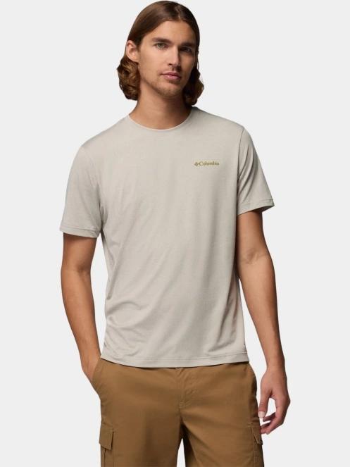 Columbia Parsons Point Short Sleeve Back Graphic Tee férfi rövid ujjú sport póló homok színben 2