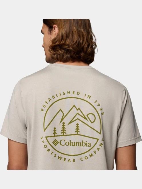 Columbia Parsons Point Short Sleeve Back Graphic Tee férfi rövid ujjú sport póló homok színben 7