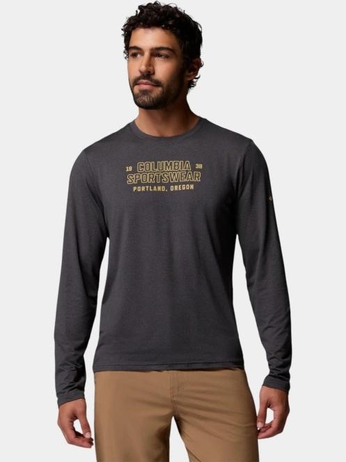 Columbia Parsons Point Long Sleeve Graphic Tee férfi hosszú ujjú póló fekete színben 2