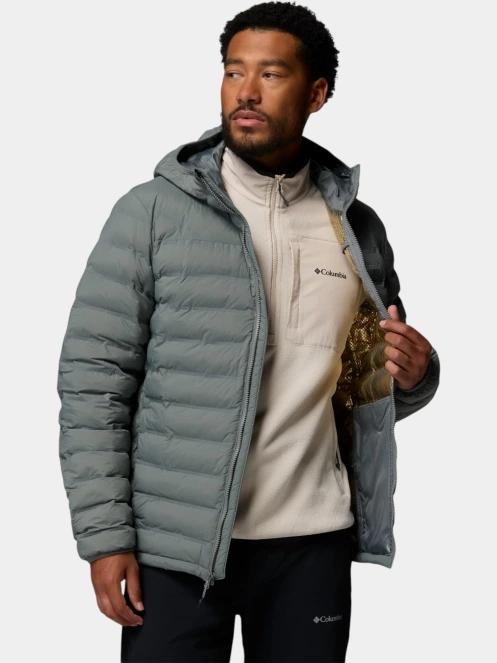 Columbia Terwilliger Trail Heat Seal Hooded Jacket férfi steppelt átmeneti kabát zöld színben 5