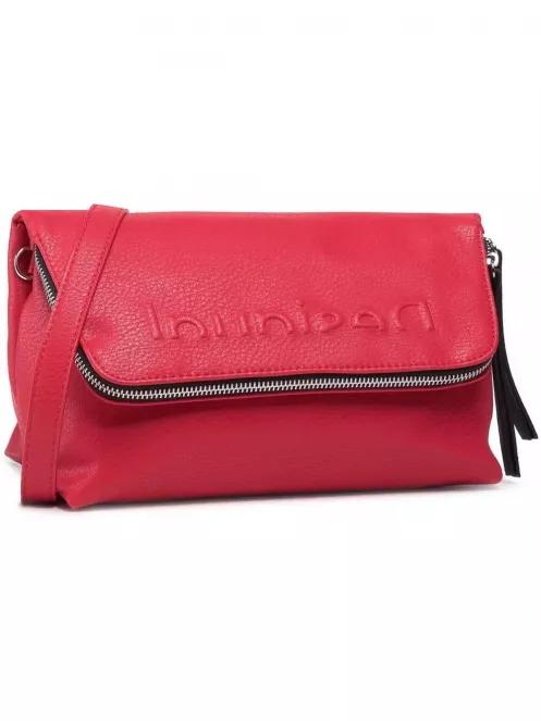 Desigual Bols Embossed Half Logo Venecia női táska piros színben 2