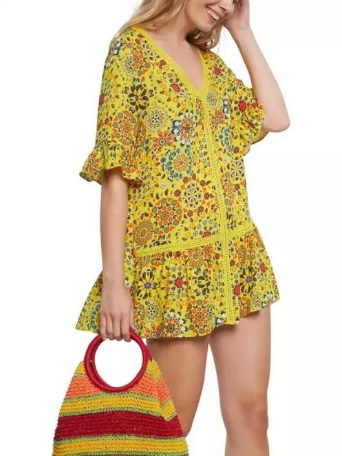 Desigual Top Java női ruha sárga színben 2