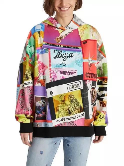 Desigual SWEAT PROCLAIM női kapucnis pulóver multikolor színben 2