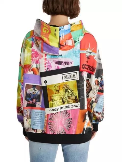 Desigual SWEAT PROCLAIM női kapucnis pulóver multikolor színben 3
