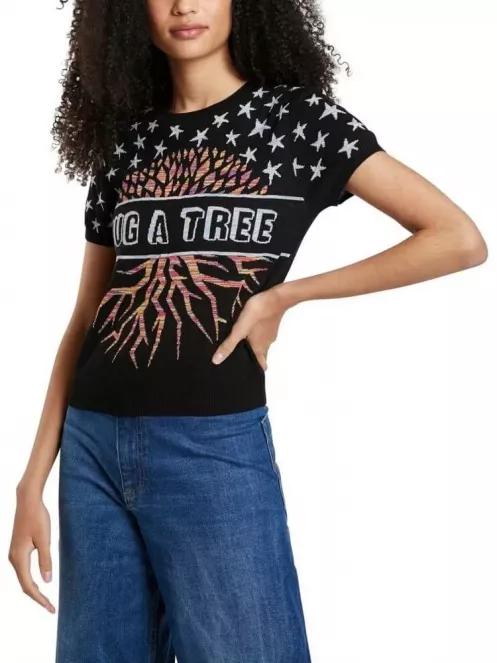 Desigual TS HUG A TREE női rövid ujjú póló fekete színben 2